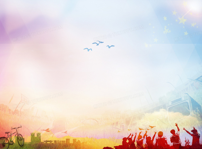 文藝范青春展板背景